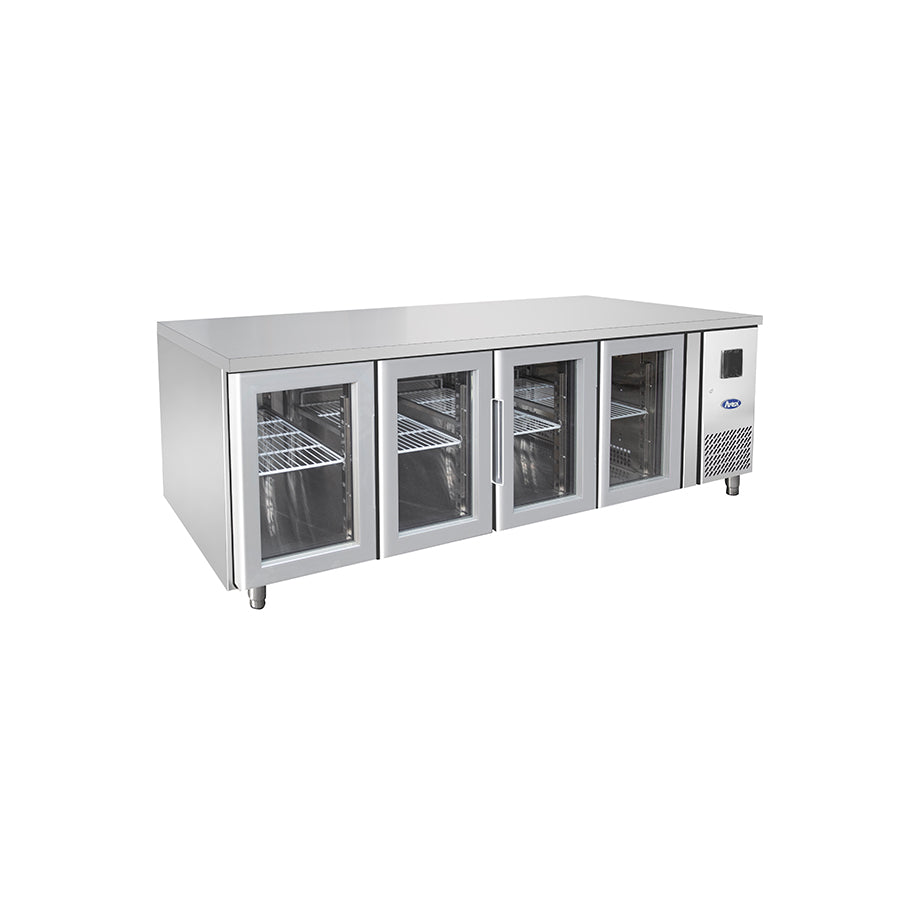 TAVOLO REFRIGERATO ATOSA 700 TN - 4 PORTE IN VETRO - GN 1/1 - EPF3741-GR-304T - ATOSA