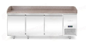 BANCO PIZZA CON PIANO DI LAVORO IN GRANITO 3 PORTE ARKTIC 375L 230V/400W 2010X800X(H)8 - 220252