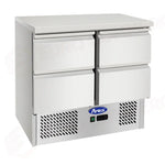 BANCO REFRIGERATO COMPATTO ATOSA ESL3820-GR CON 4 CASSETTI GN 1/1