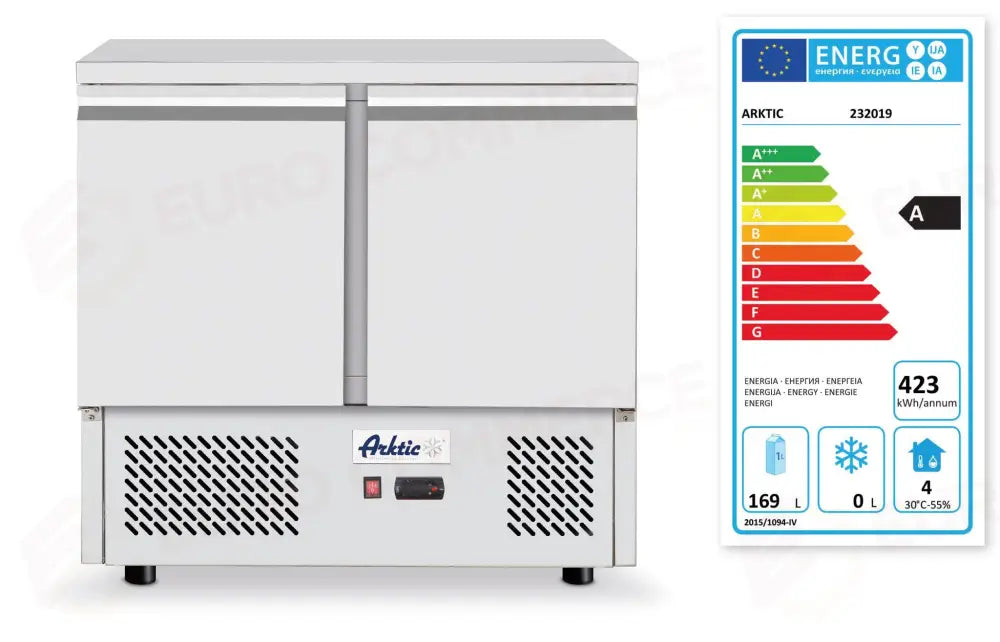 BANCO REFRIGERATO CON DUE PORTE KITCHEN LINE 300L ARKTIC 230V/220W 900X700X(H)890MM - 232019