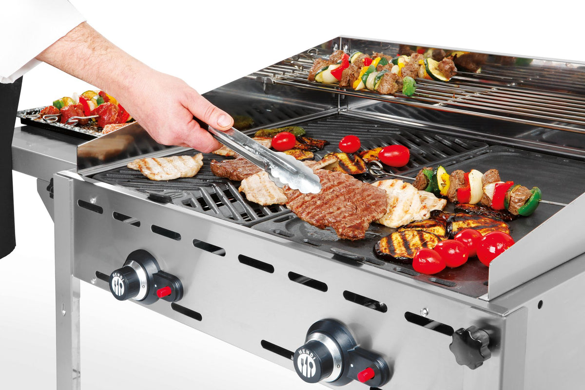 GREEN FIRE BARBECUE CON 2 BRUCIATORI, HENDI, PROFI LINE, 2 GRIGLIE 1/1 IN ACCIAIO, 11,6KW, 740X612X( - 149621