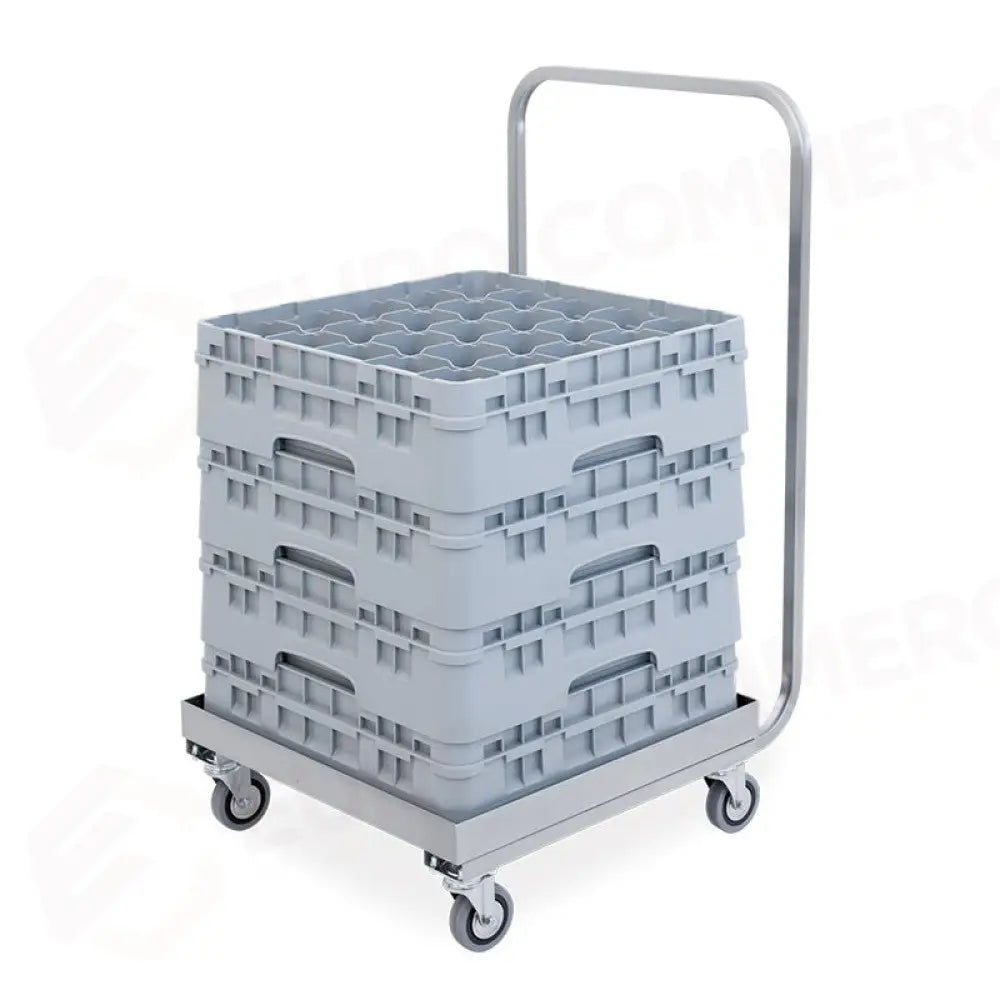 BASE CON MANICO IN ACCIAIO INOX PER CASSETTE CM 51X51 - 2207P - METALCARRELLI - CARRELLI