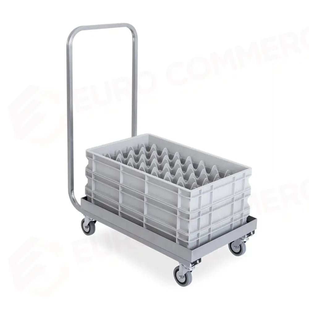 BASE CON MANICO IN ACCIAIO INOX PER CESTELLI LAVASTOVIGLIE CM 61X41 - 2202P - METALCARRELLI - CARRELLI