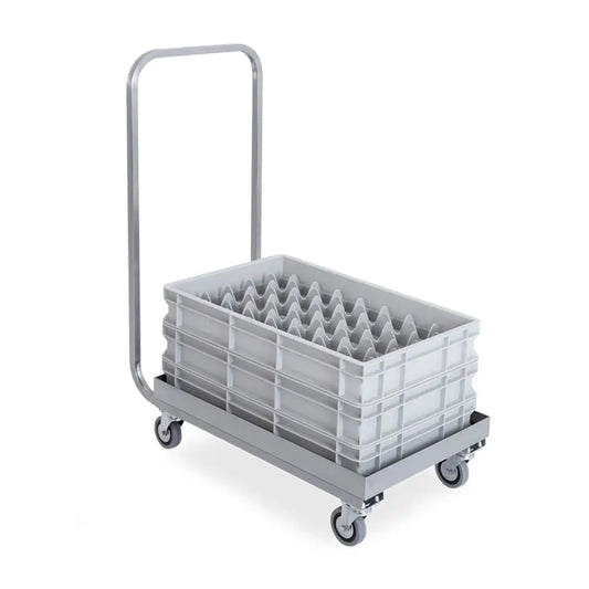 BASE CON MANICO IN ACCIAIO INOX PER CESTELLI LAVASTOVIGLIE CM 61X41 - 2202P - METALCARRELLI - CARRELLI