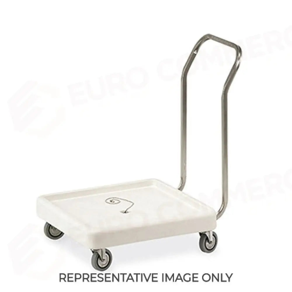 BASE CON MANICO IN POLIETILENE PER CESTELLI LAVASTOVIGLIE CM 51X51 2 RUOTE FRENATE - 2205P-F - METALCARRELLI - CARRELLI