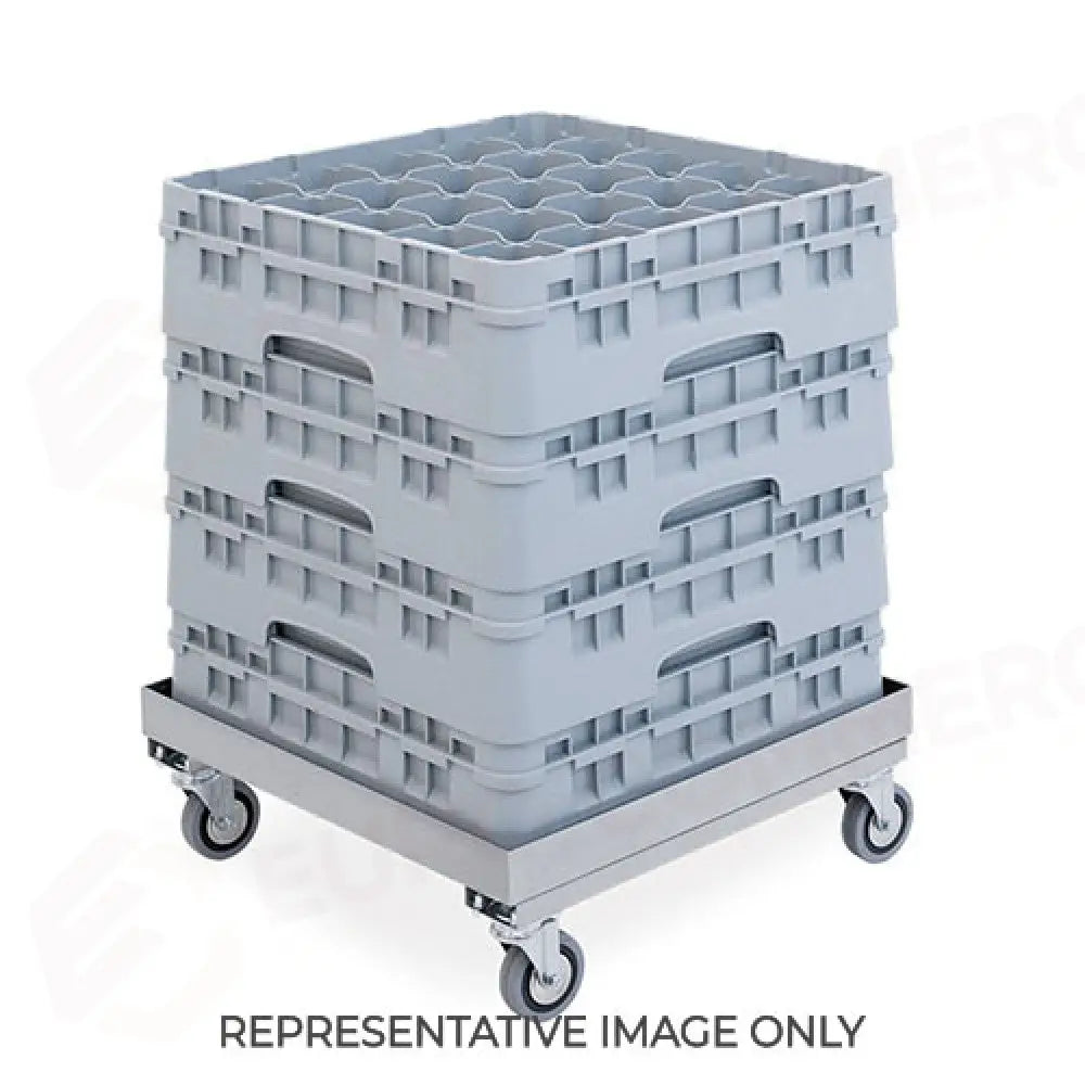 BASE IN ACCIAIO INOX PER CASSETTE CM 51X51 2 RUOTE FRENATE - 2208P-F - METALCARRELLI - CARRELLI