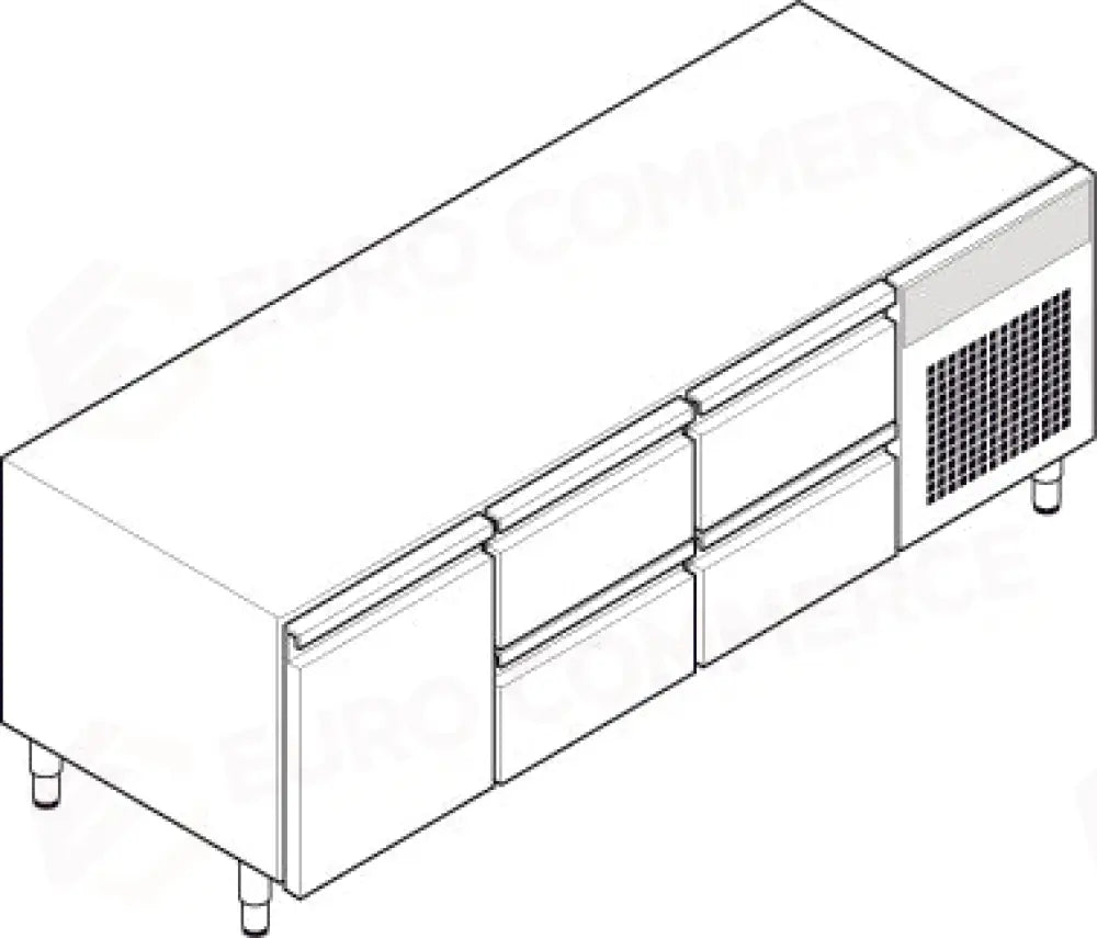 BASE REF.GN1/1 1PORTA-4CASSET.C/GAS R290 - 126070 - TECNOINOX