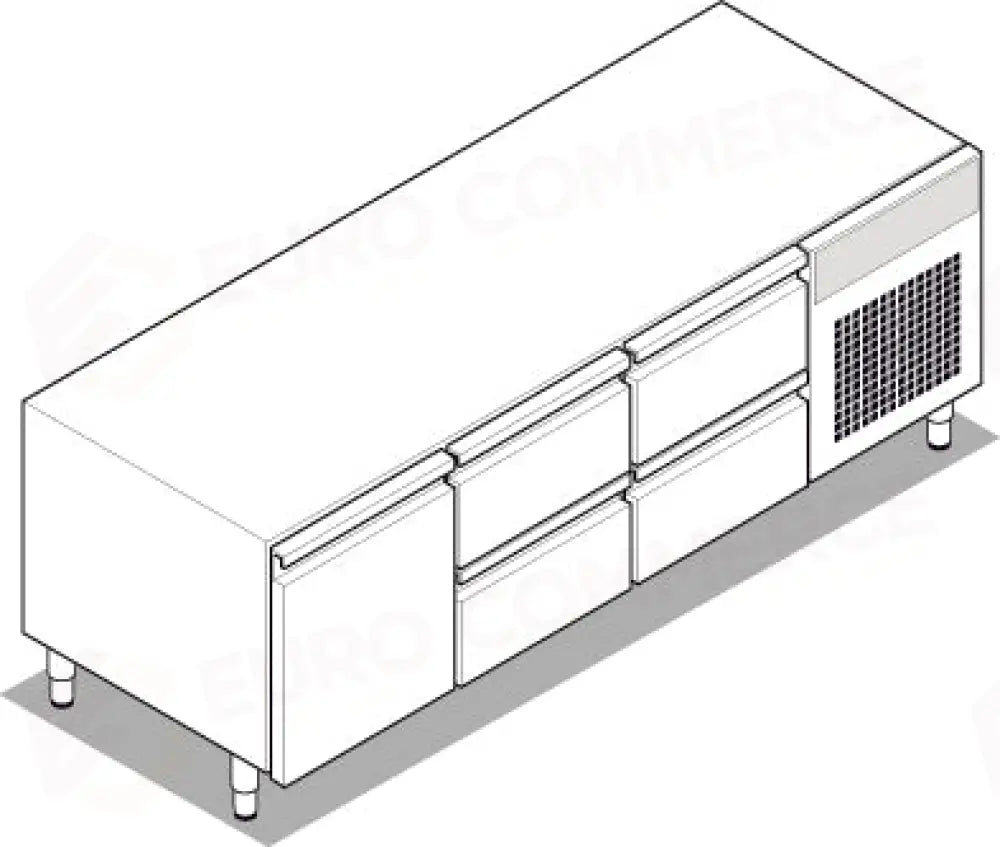 BASE REF.GN1/1 1PORTA 4CASSET.C/GAS R290 - 716182 - TECNOINOX
