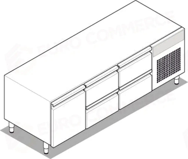 BASE REF.GN1/1 1DOOR 4CASSET.C/GAS R290 - 716182 - TECNOINOX