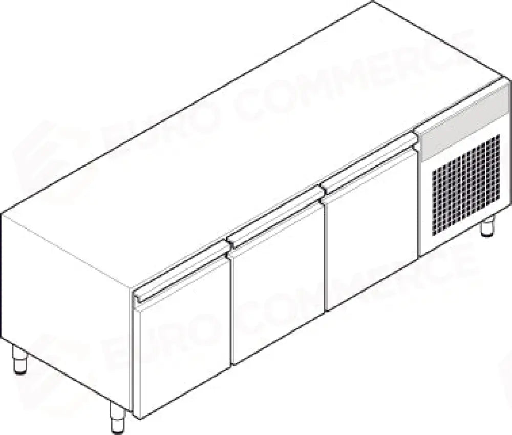 BASE REF.GN1/1 3PORTE C/GAS R290 - 126069 - TECNOINOX