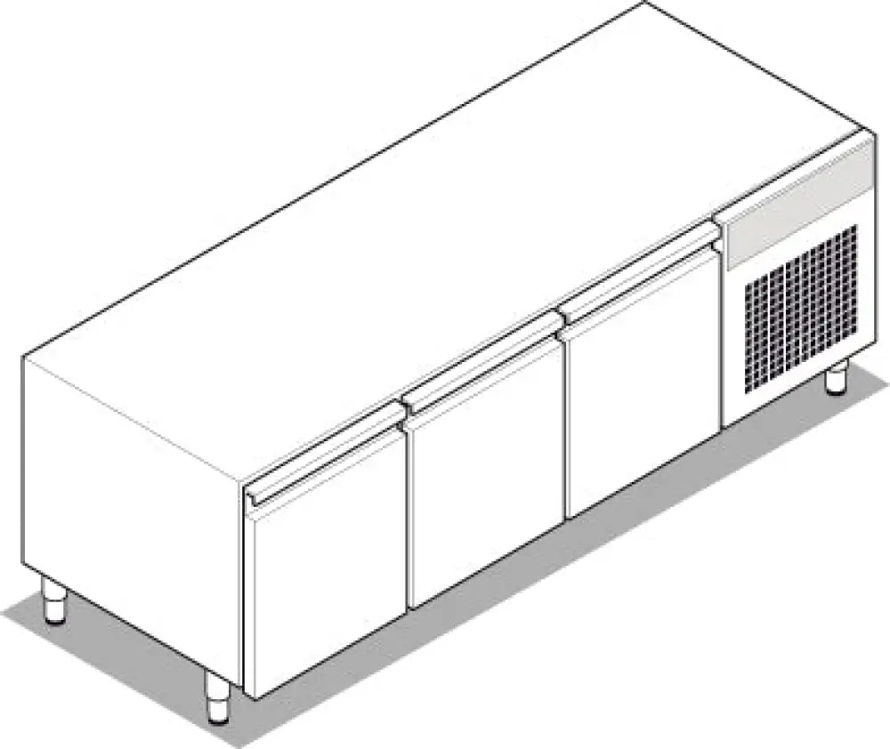 BASE REF.GN1/1 3PORTE C/GAS R290 - 716181 - TECNOINOX