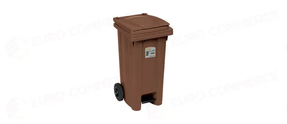 BIDONE CARRELLATO C/P LT.120 MARRONE - 130495 - MORINI