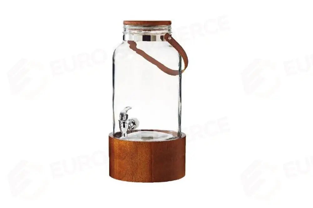 BIG JAR CON BASE IN ACACIA E MANICO TRASPARENTE - 5,8 ML - T3025 - LEONE - VETRO