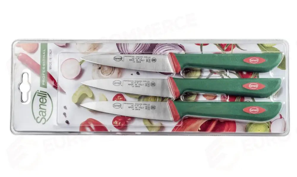 BLISTER 3 PZ. SPELUCCHINO CM.10 PREMANA - 663603 - SANELLI - COLTELLERIA