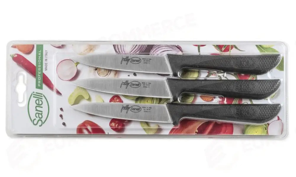 BLISTER 3 SPELUCCHINO LISCIO JOLLY - 663203 - SANELLI - COLTELLERIA