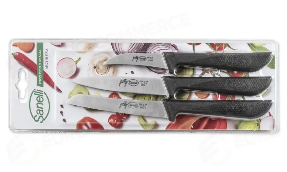 BLISTER MISTA 3 SPELUCCHINO POMODORO VERDURA JOLLY - 662203 - SANELLI - COLTELLERIA