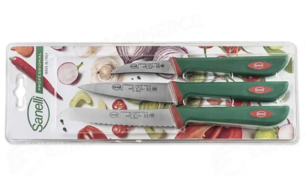 BLISTER MISTO 3 PZ. SPELUCCHINO POMODORO VERDURA PREMANA - 662603 - SANELLI - COLTELLERIA