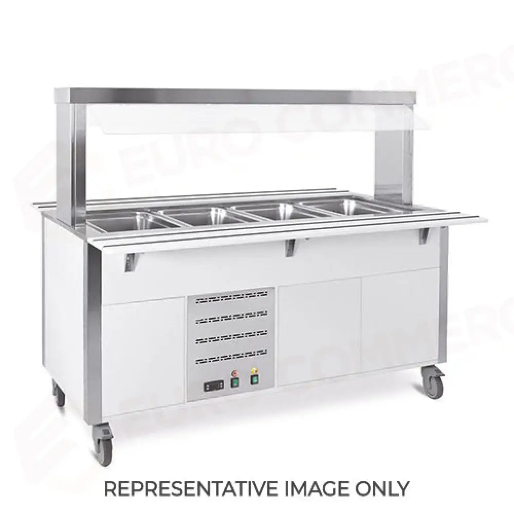 BUFFET CALDO CON PARAFIATO FISSO ARMADIATO ILLUMINAZIONE A LED 2XGN 1/1 NERO - 6910CPB.2-N - METALCARRELLI - CARRELLI