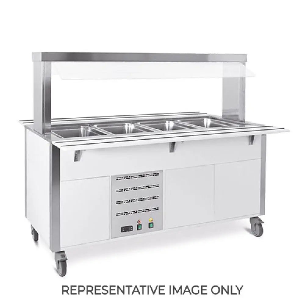 BUFFET CALDO CON PARAFIATO FISSO ARMADIATO ILLUMINAZIONE A LED 6XGN 1/1 TINTO WENGÉ - 6910CPB.6-W - METALCARRELLI