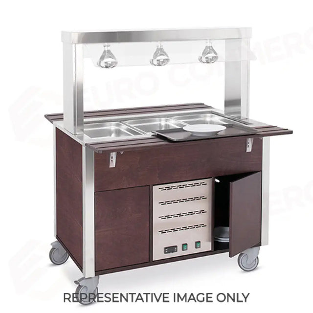 BUFFET CALDO CON PARAFIATO FISSO, ARMADIATO, LAMPADE A INFRAROSSI 3XGN 1/1, NERO - 6910CPB.3L-N - METALCARRELLI