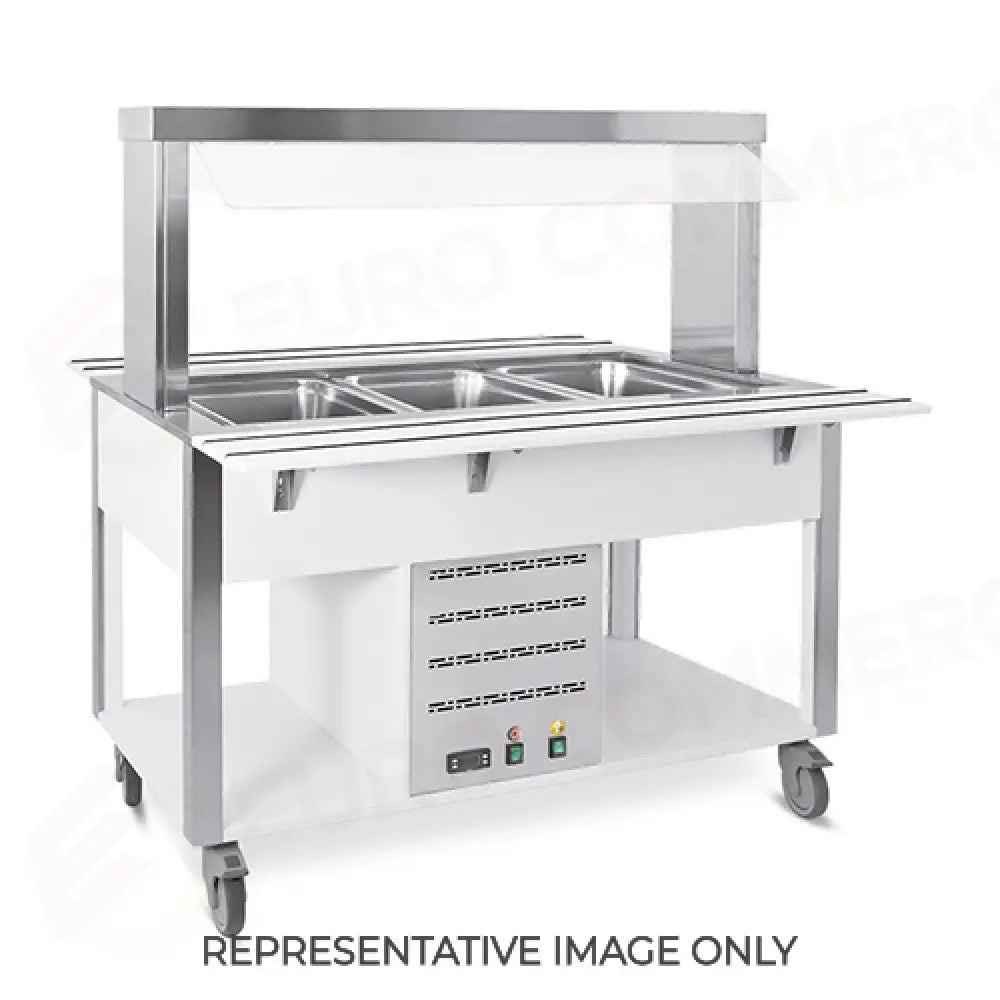 BUFFET CALDO CON PARAFIATO FISSO ILLUMINAZIONE A LED 2XGN 1/1 LACCATO RAL - 6910.2-RAL - METALCARRELLI - CARRELLI