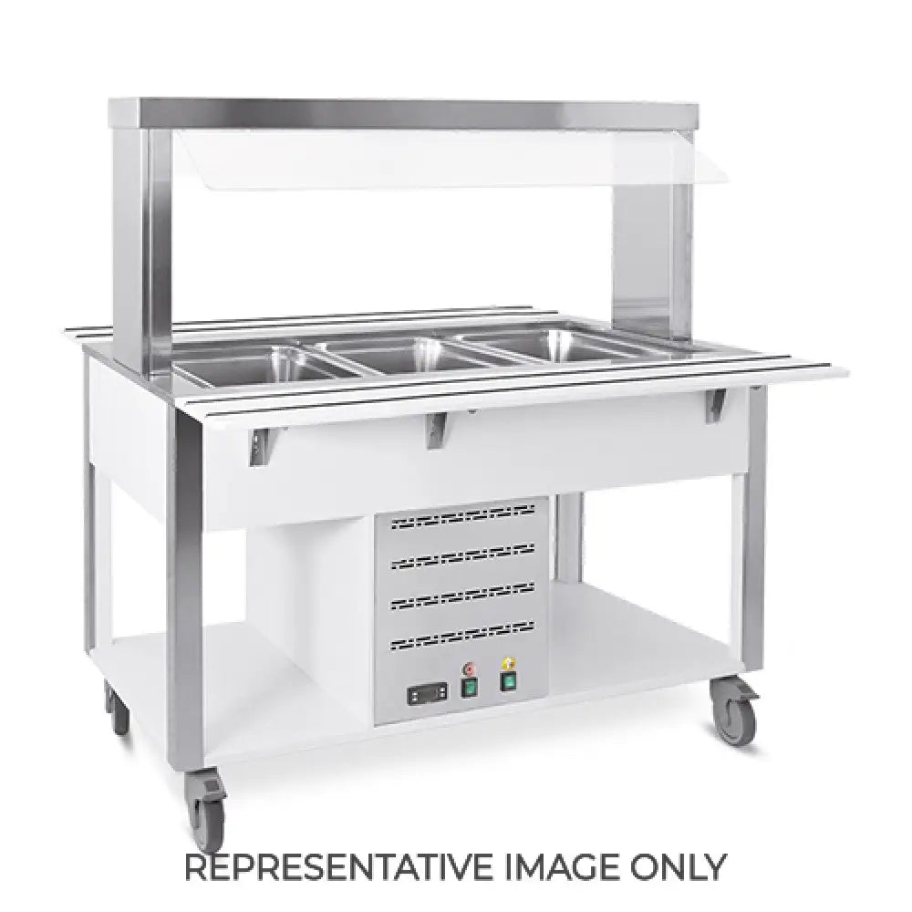 BUFFET CALDO CON PARAFIATO FISSO ILLUMINAZIONE A LED 2XGN 1/1 NERO - 6910.2-N - METALCARRELLI - CARRELLI