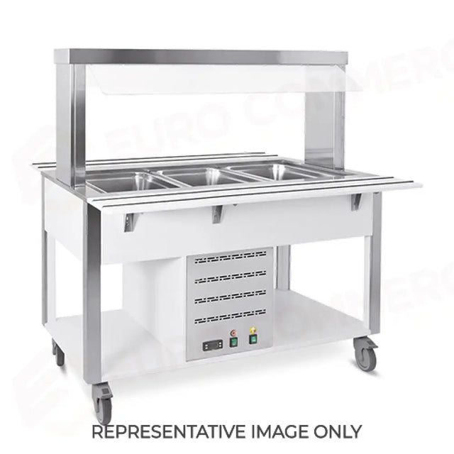 BUFFET CALDO CON PARAFIATO FISSO, ILLUMINAZIONE A LED, 2XGN 1/1, NERO - 6910.2-N - METALCARRELLI