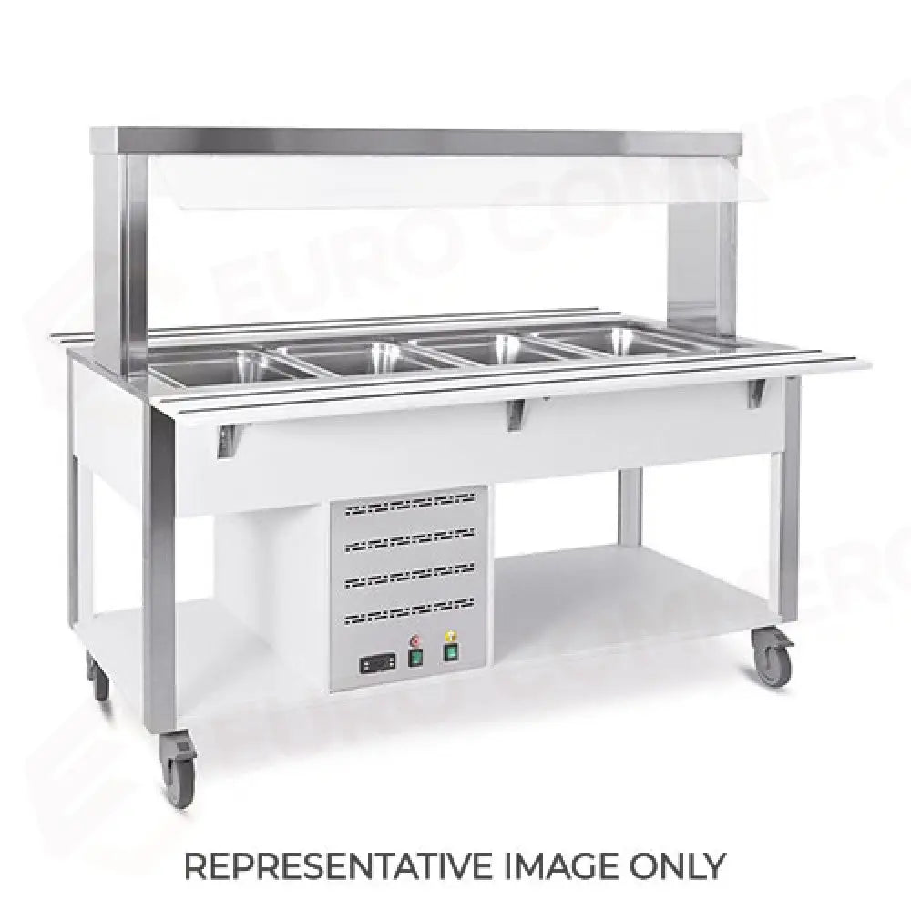 BUFFET CALDO CON PARAFIATO FISSO ILLUMINAZIONE A LED 4XGN 1/1 NERO - 6910.4-N - METALCARRELLI - CARRELLI