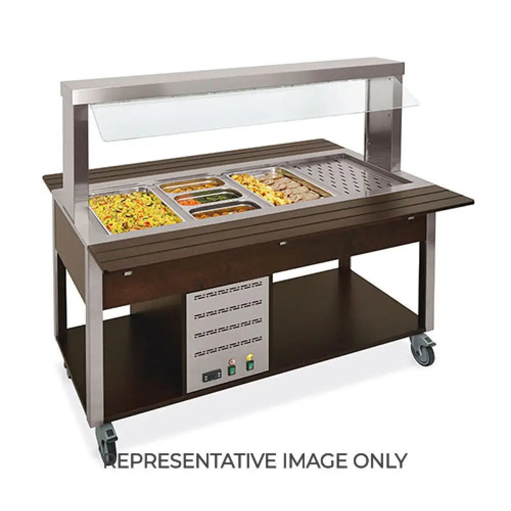 BUFFET CALDO CON PARAFIATO FISSO ILLUMINAZIONE A LED 6XGN 1/1 NERO - 6910.6-N - METALCARRELLI - CARRELLI