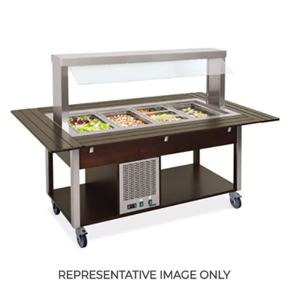BUFFET FREDDO CON PARAFIATO FISSO ILLUMINAZIONE A LED 3XGN 1/1 LACCATO RAL - 6900.3-R - METALCARRELLI - CARRELLI