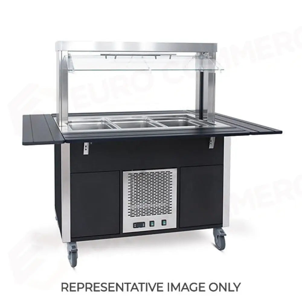 BUFFET FREDDO CON PARAFIATO MOBILE ARMADIATO ILLUMINAZIONE A LED 6XGN 1/1 LACCATO RAL - 6900CPB.6M-R - METALCARRELLI