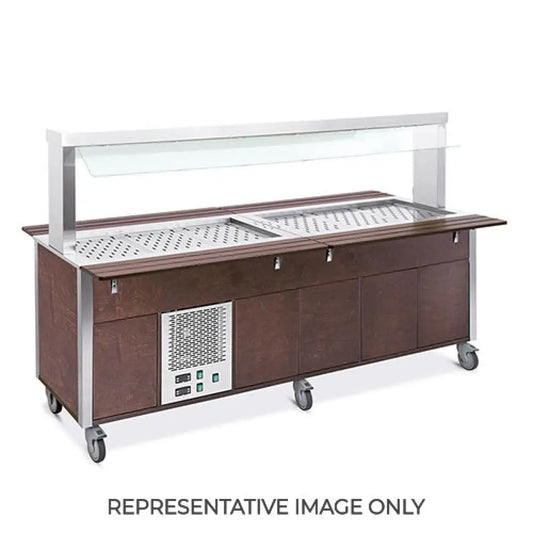 BUFFET MISTO GN 5/1 3 CALDI-2 FREDDI PARAFIATO FISSO ARMADIATO ILLUMINAZIONE A LED NERO - 6920CPB.5F2-N - METALCARRELLI