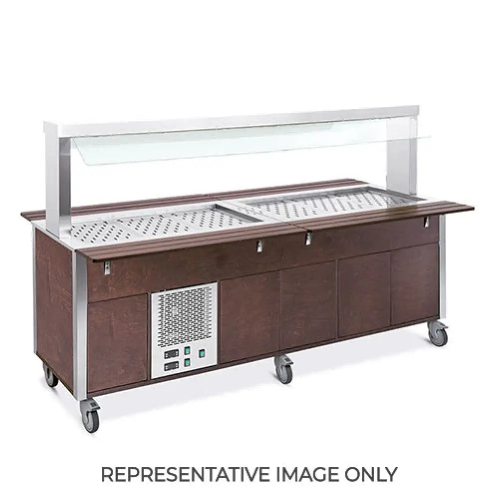 BUFFET MISTO GN 6/1 3 CALDI-3 FREDDI PARAFIATO FISSO ARMADIATO ILLUMINAZIONE A LED LACCATO RAL - 6920CPB.6F3-R