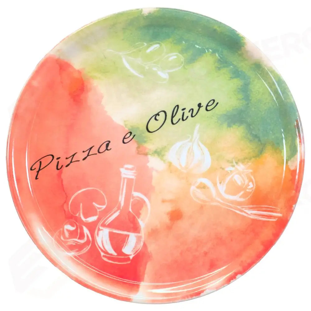 C/6 PIATTI PIZZA NAPOLI 33 CM PIZZAMENU ORTAGGI/OLIVE ZOR-OL SATURNIA - 6030845 - MEDRI