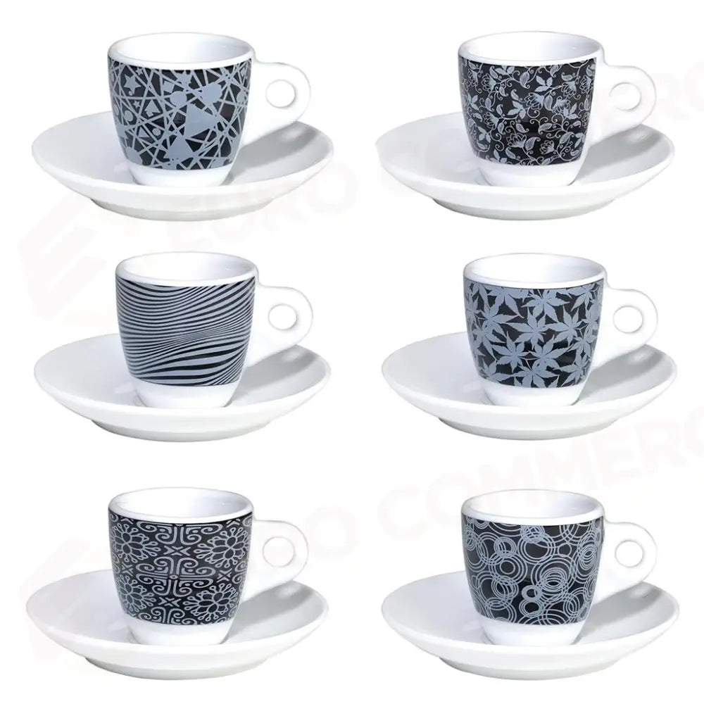 C/6 TAZZA CAFFÈ CON PIATTO SOFIA GEOMETRICO 5151/551 K/965 INKER - 8851234 - MEDRI