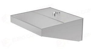 CAPPA ASPIRANTE INCLINATA A PARETE IMBULLONATA HENDI ARGENTO 1200X1000X(H)450MM - 219782