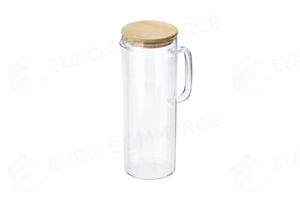 CARAFFA IN VETRO CON COPERCHIO IN BAMBOO - 1.5 LITRI TRASPARENTE - 1.5 LITRI - T3027 - LEONE - VETRO