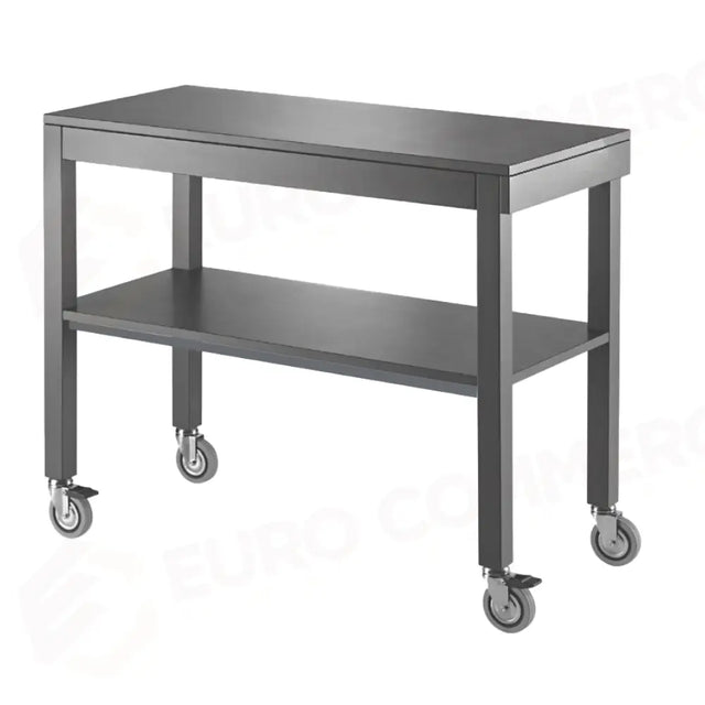 CARRELLO DI SERVIZIO IN LEGNO LACCATO GRIGIO GRANITO, 2 PIANI CM 100X45 - 6840G - METALCARRELLI