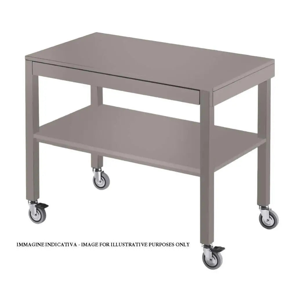 CARRELLO DI SERVIZIO IN LEGNO LACCATO GRIGIO GRANITO 2 PIANI CM 100X56 PORTAPIATTI ESTRAIBILE RUOTE ELASTICHE 2 FRENATE