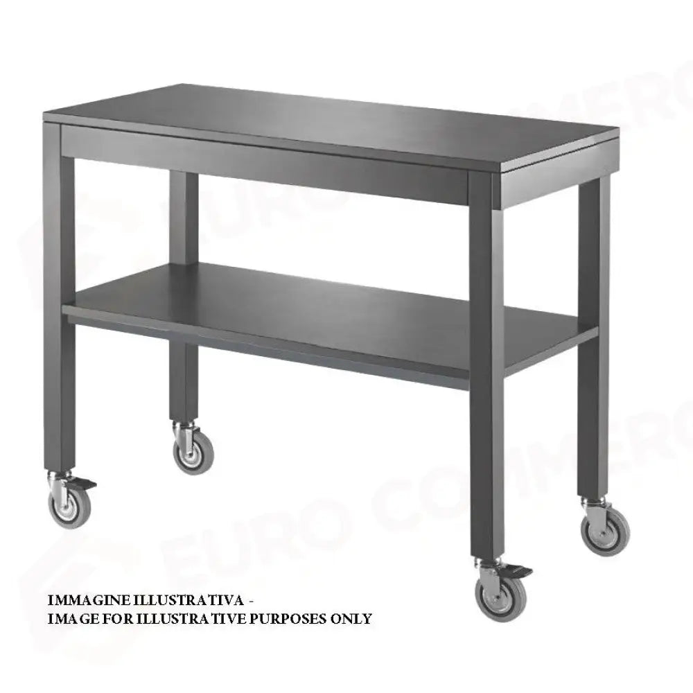 CARRELLO DI SERVIZIO IN LEGNO LACCATO MAGNOLIA 2 PIANI CM 100X45 - 6840M - METALCARRELLI - CARRELLI