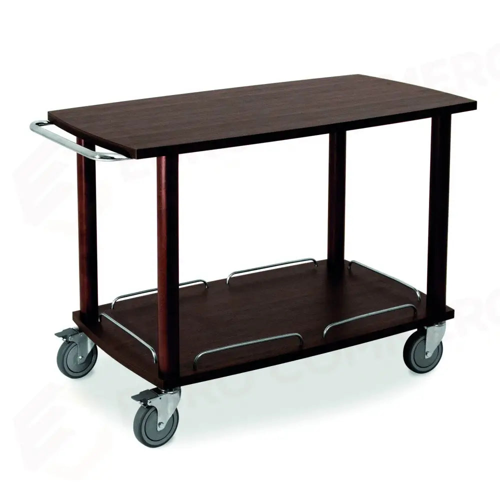 CARRELLO DI SERVIZIO IN LEGNO LACCATO NERO 2 PIANI - 6061W - METALCARRELLI - CARRELLI