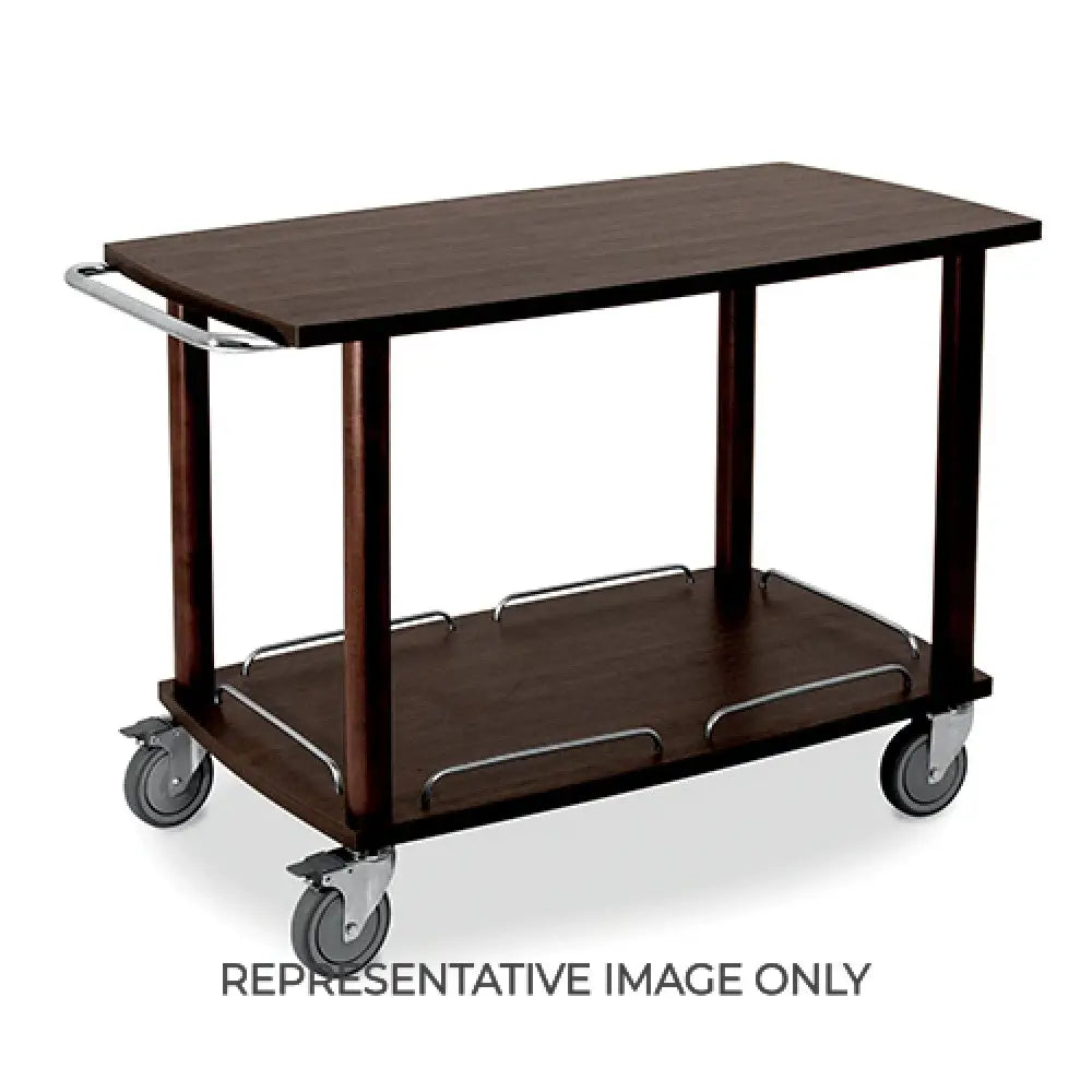 CARRELLO DI SERVIZIO IN LEGNO LACCATO NERO 2 PIANI 2 FRENATE - 6061W-F - METALCARRELLI - CARRELLI