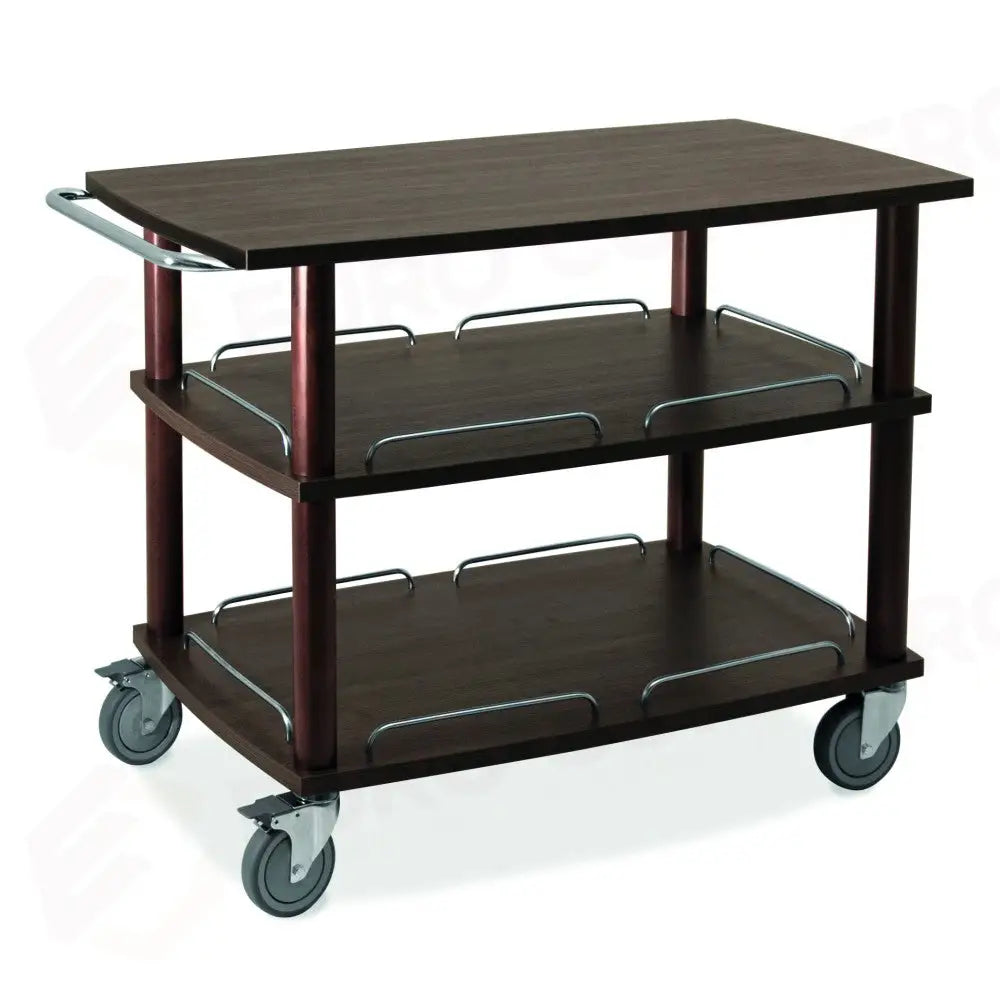 CARRELLO DI SERVIZIO IN LEGNO TINTO WENGÉ 2 PIANI 110 X 56 X 81 H - 6063W - METALCARRELLI - CARRELLI