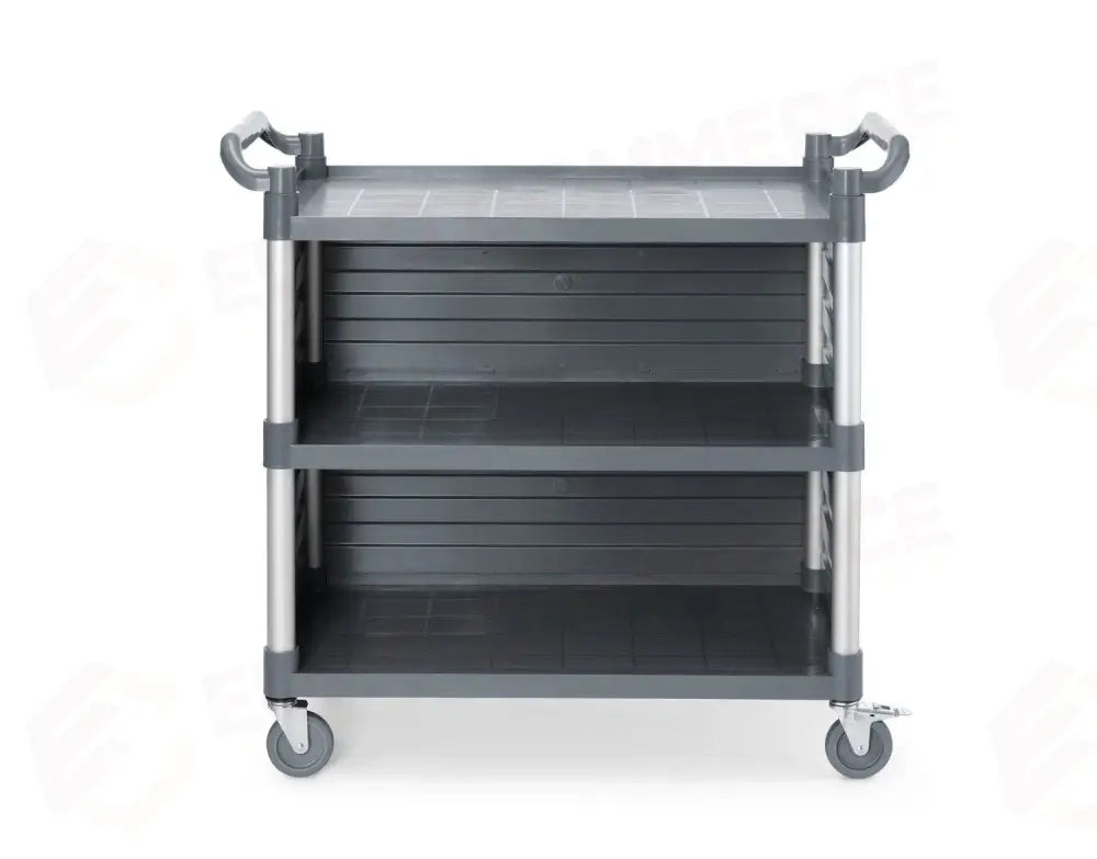 CARRELLO DI SERVIZIO IN POLIPROPILENE A 3 SCAFFALI CON PANNELLO LATERALE GRANDE AMERBOX 1010X500X - HENDI