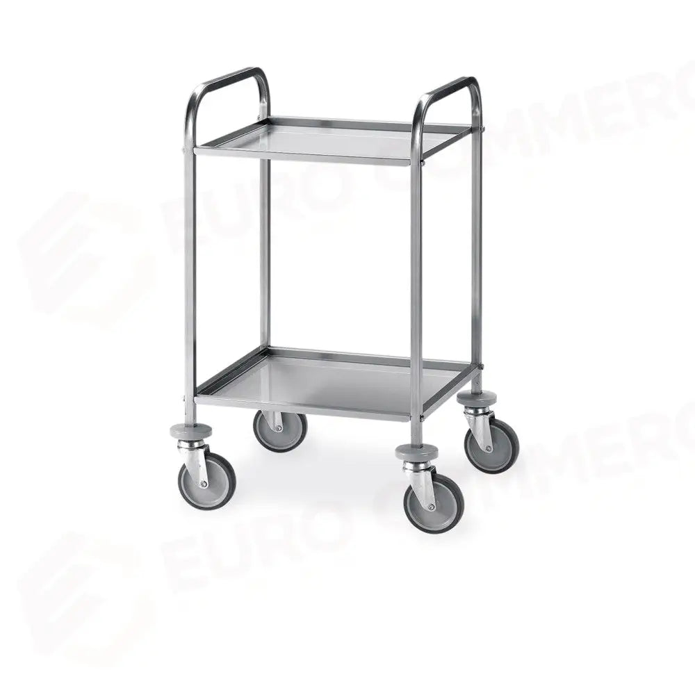 CARRELLO DI SERVIZIO INOX 2 PIANI CM 47X44X1,5H - 1516 - METALCARRELLI - CARRELLI