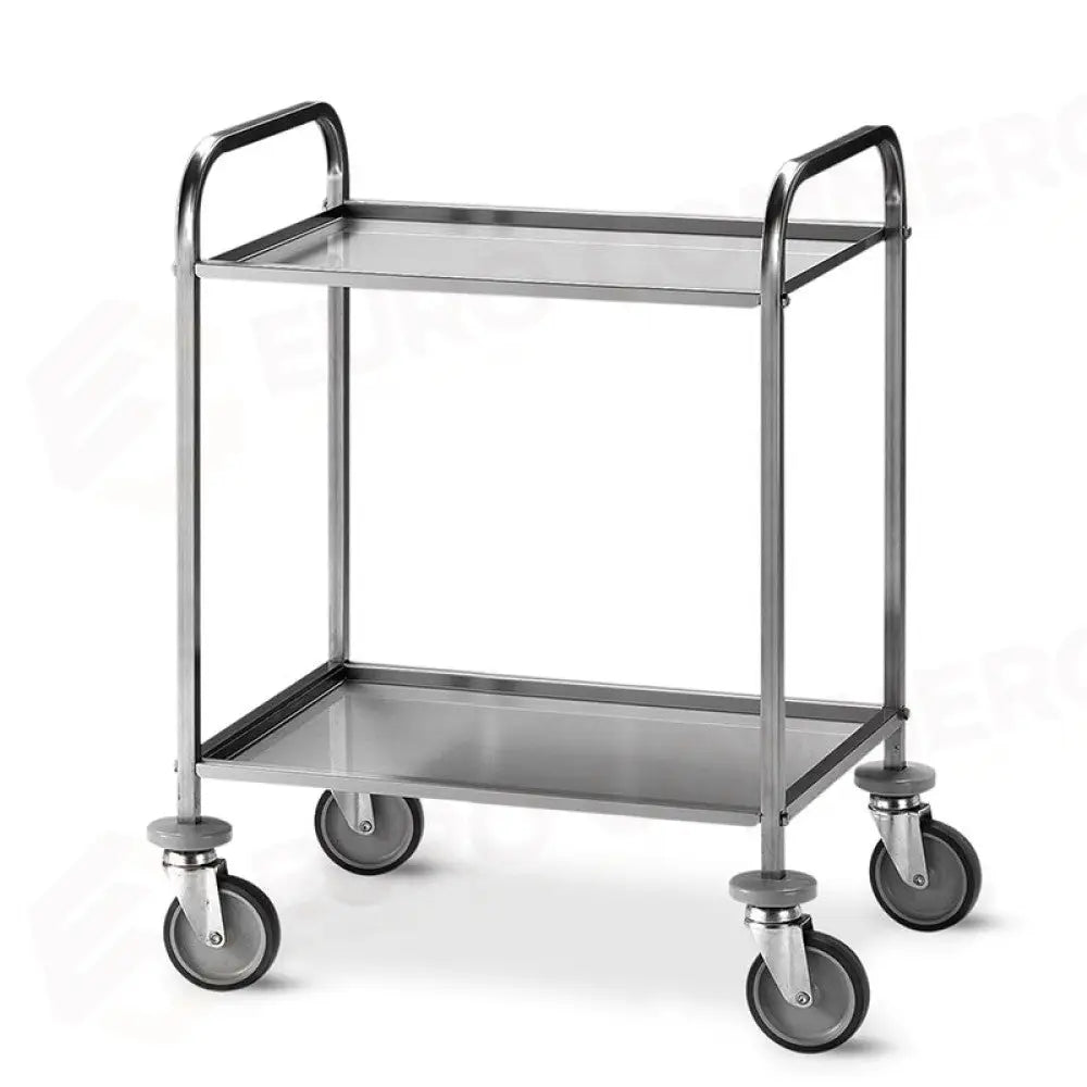 CARRELLO DI SERVIZIO INOX 2 PIANI CM 75X44X1,5H - 1520 - METALCARRELLI - CARRELLI