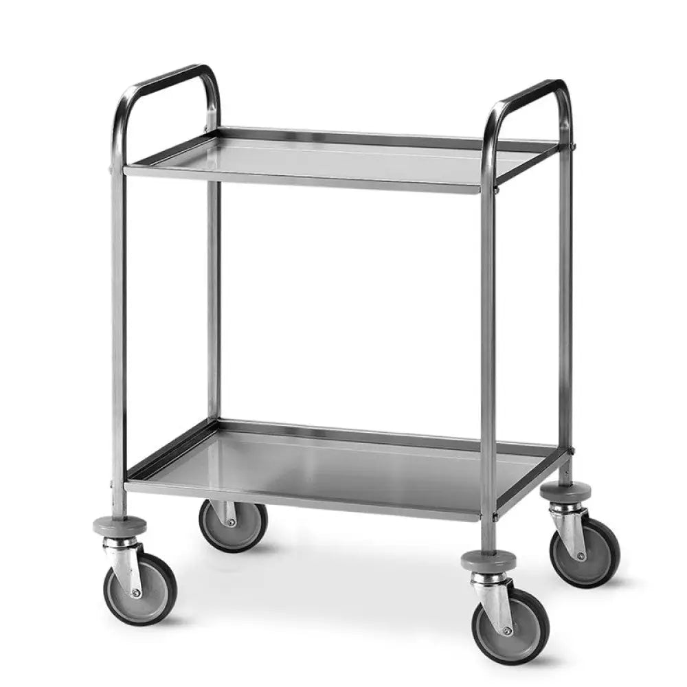 CARRELLO DI SERVIZIO INOX 2 PIANI CM 75X44X1,5H - 1520 - METALCARRELLI - CARRELLI