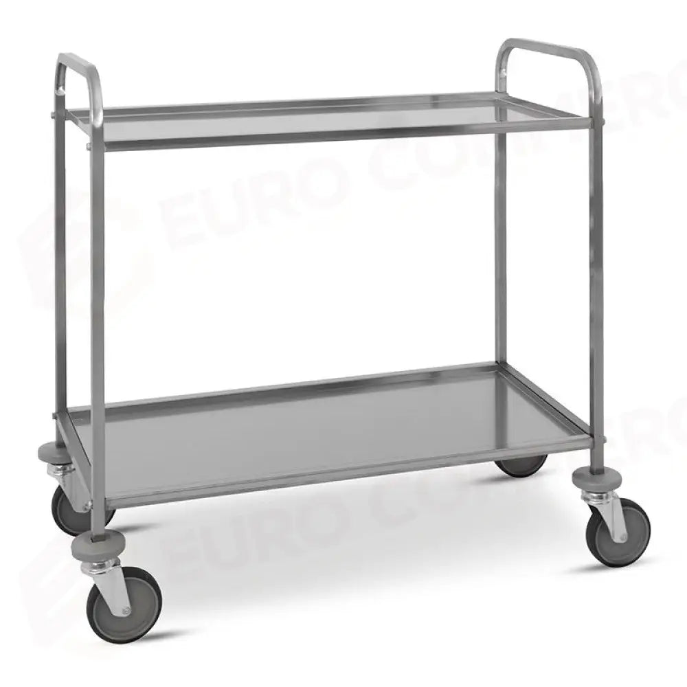 CARRELLO DI SERVIZIO INOX 2 PIANI CM 87X44X1,5H - 1523 - METALCARRELLI - CARRELLI