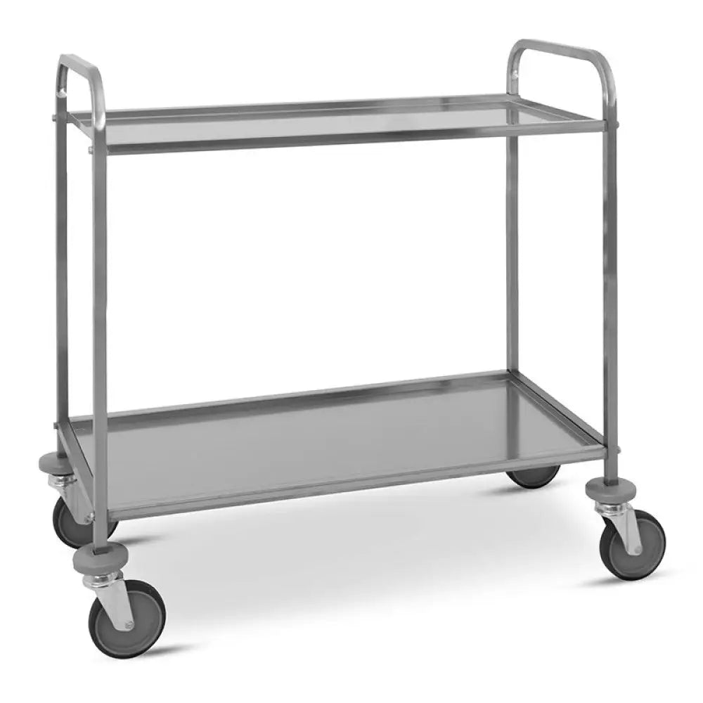 CARRELLO DI SERVIZIO INOX 2 PIANI CM 87X44X1,5H - 1523 - METALCARRELLI - CARRELLI