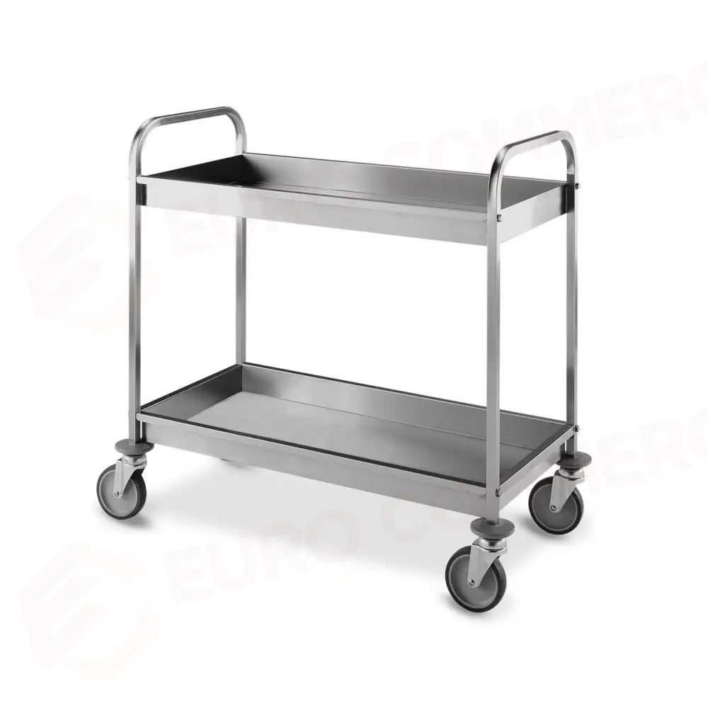 CARRELLO DI SERVIZIO INOX 2 PIANI CM 87X44X6,5H - 1526 - METALCARRELLI - CARRELLI